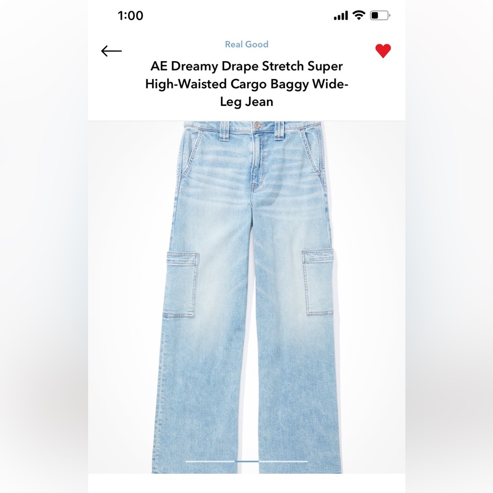 AE dreamy drape cargo jeans